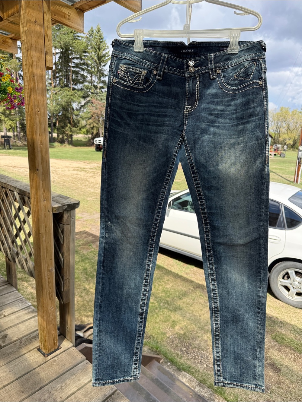 Vigoss Women's Skinny Jeans - Dark Indigo Blue Wash